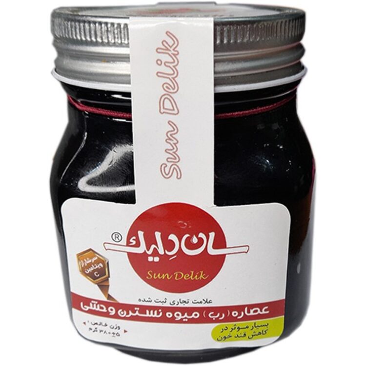 عصاره رب میوه نسترن سان دلیک مناسب برای افراد دیابتی و سایر بیماری ها – 350 گرم