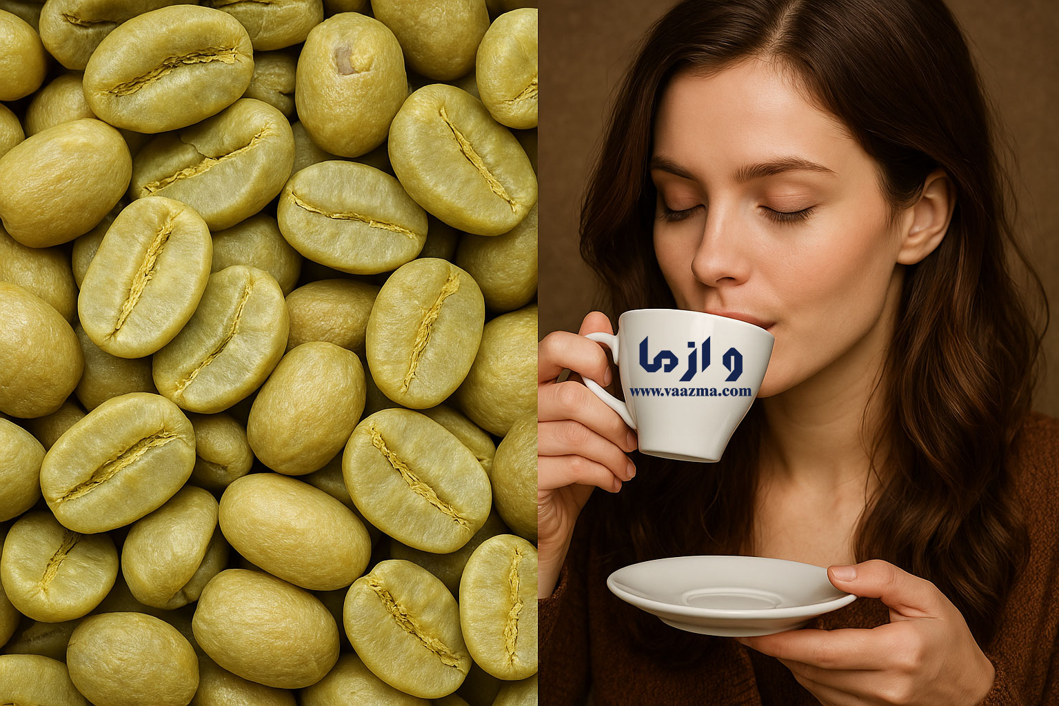 دانه‌های قهوه سبز سانتوس برزیلی