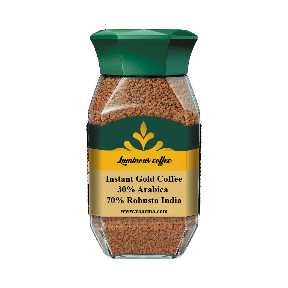 قهوه فوری گلد 30 درصد عربیکا و 70 درصد روبوستا هند